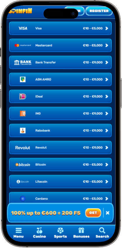 Spinfin Casino Payments